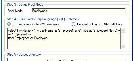 generate xml from sql query