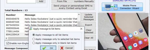Android Phone Bulk SMS Software screenshot
