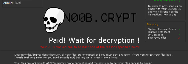 Avast Decryption Tool for NoobCrypt Ransomware screenshot