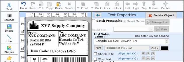 Barcode Labels for Packaging screenshot