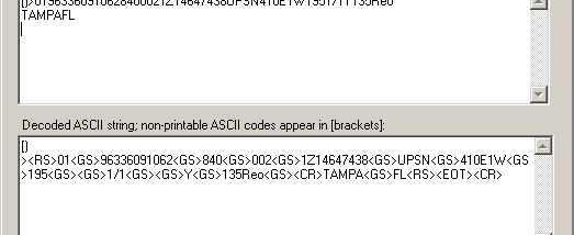 Barcode Scanner ASCII String Decoder screenshot