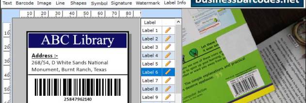 Barcodes for Library screenshot