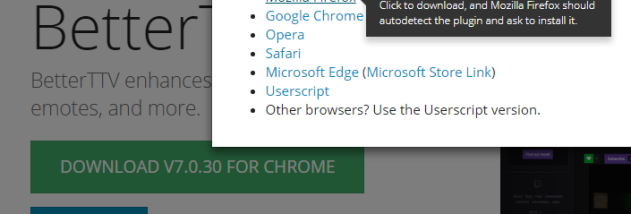 BetterTTV for Firefox screenshot