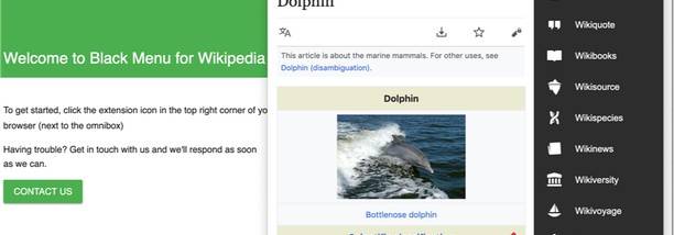 Black Menu for Wikipedia for Opera screenshot