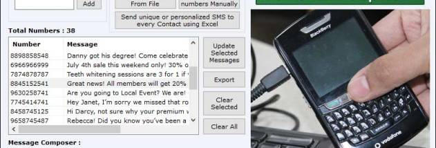 Bulk SMS for Blackberry screenshot