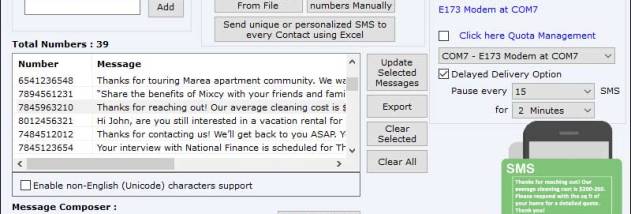 Bulk SMS Modem screenshot