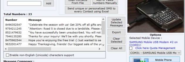 Bulk SMS Software for GSM Phone screenshot