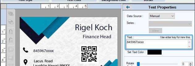 Business Card Maker Application screenshot