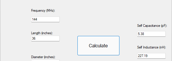 Capacitance and Inductance Calculator screenshot