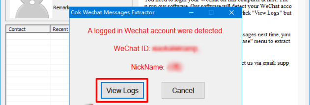 Cok Wechat Messages Extractor screenshot