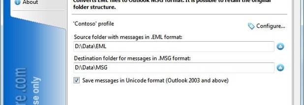 Convert EML to MSG screenshot