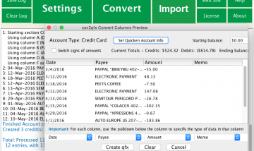 CSV2QFX Converter screenshot