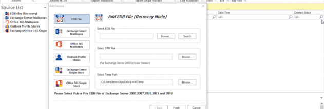 Datavare EDB Recovery Tool screenshot