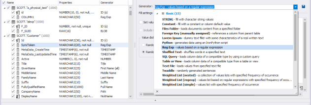 dbForge Data Generator for Oracle screenshot