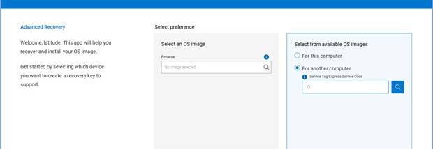 Dell OS Recovery Tool screenshot