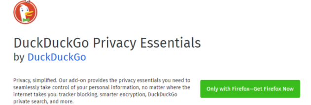 DuckDuckGo Privacy Essentials for Firefox screenshot