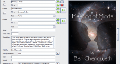 EPub Metadata Editor screenshot
