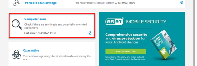 ESET Online Scanner screenshot