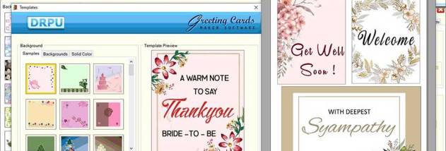 Excel Wishing Cards Designing Software screenshot