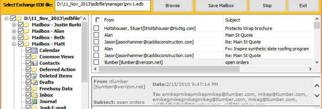 Exchange Email Converter screenshot