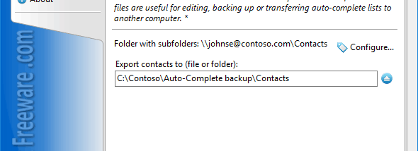 Export Contacts to Auto-Complete Files screenshot