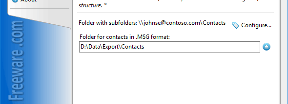 Export Contacts to MSG for Outlook screenshot