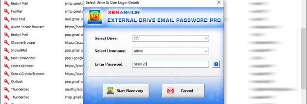 External Drive Email Password Pro screenshot