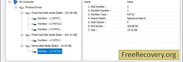 FAT Data Recovery Program screenshot