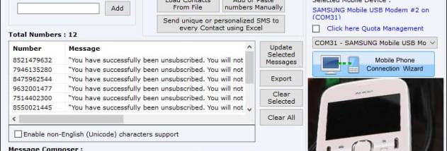 GSM Mobile Text Messaging Tool screenshot