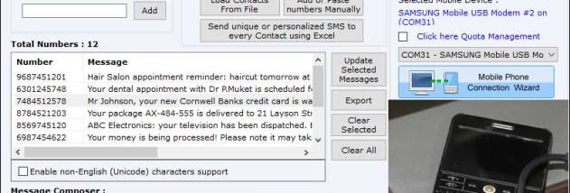 GSM Text Messaging Software screenshot