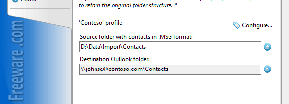 Import Contacts from MSG for Outlook screenshot