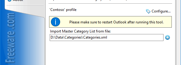 Import Master Category List for Outlook screenshot