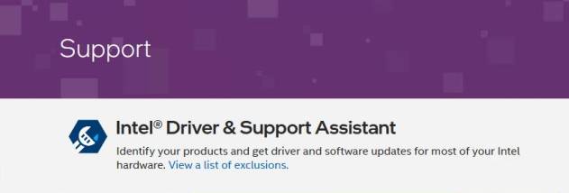 Intel Driver & Support Assistant screenshot