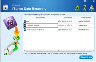 iPubsoft iTunes Data Recovery screenshot