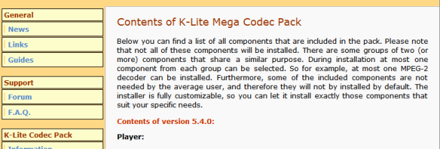 K-Lite Codec Pack Mega screenshot