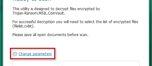 Kaspersky CoinVaultDecryptor screenshot