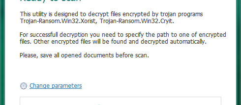 Kaspersky XoristDecryptor screenshot