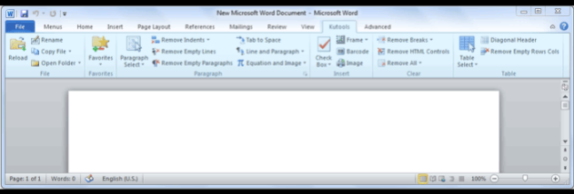 Kutools for Word screenshot