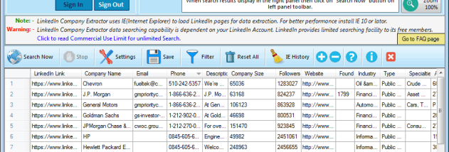 LinkedIn Company Extractor screenshot