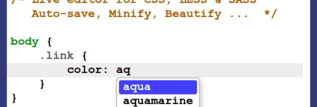 Live editor for CSS, Less & Sass screenshot