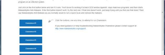 Malwarebytes Chameleon screenshot