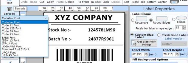 Manufacturing Barcode Label Software screenshot