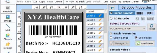 Medicine Barcode Labels Generator screenshot