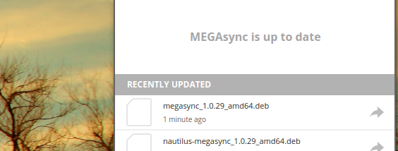 MEGAsync screenshot