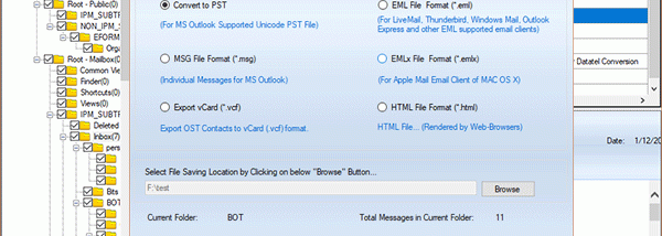 Microsoft OST to PST Converter screenshot