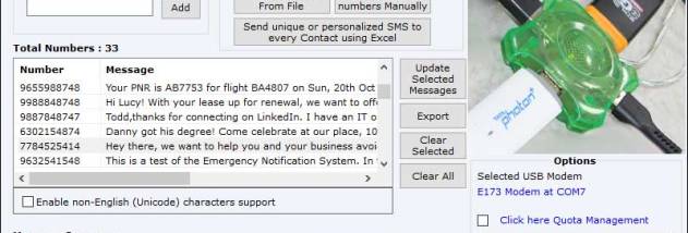 Modems Text Messaging Program screenshot