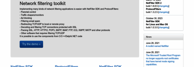 NetFilter SDK screenshot