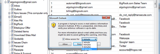 Outlook Email Extractor screenshot