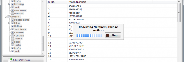 Outlook Mobile,Phone Number Extractor screenshot