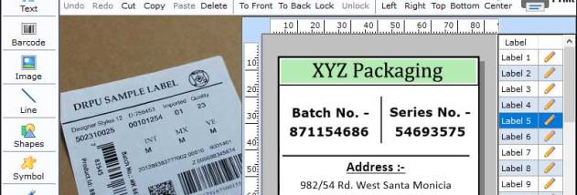 Packaging Bar codes screenshot